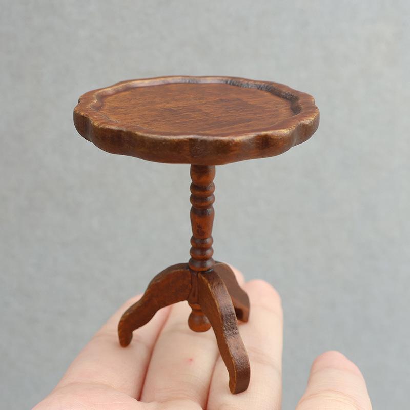 1PC Vintage Miniature Furniture 1:12 Dollhouse Wood Table Multifunction Cabinet Bookcase Model Toy Cupboard Dolls Accessories
