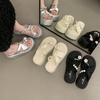 Muffin Thick-soled High-heeled Set of Toe Cool Slippers for Women's Summer Wear 2025 New Models with Skirts, Rhinestones, Flip-flops, Sandals.