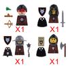 MOC Medieval Knight Castle Figures Building Blocks Weapon Wolf Swordsmen Guard Bow Arrow Shield Flags Warhorse Toys Gifts S002