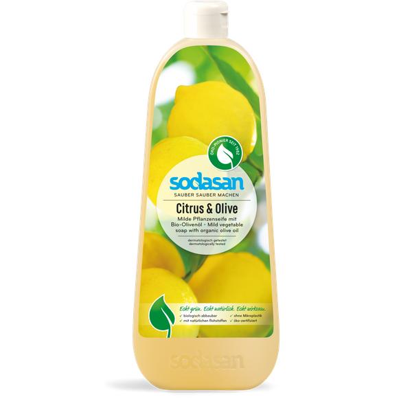SODASAN Liquid vegetable soap CITRUS & OLIVE OIL 1