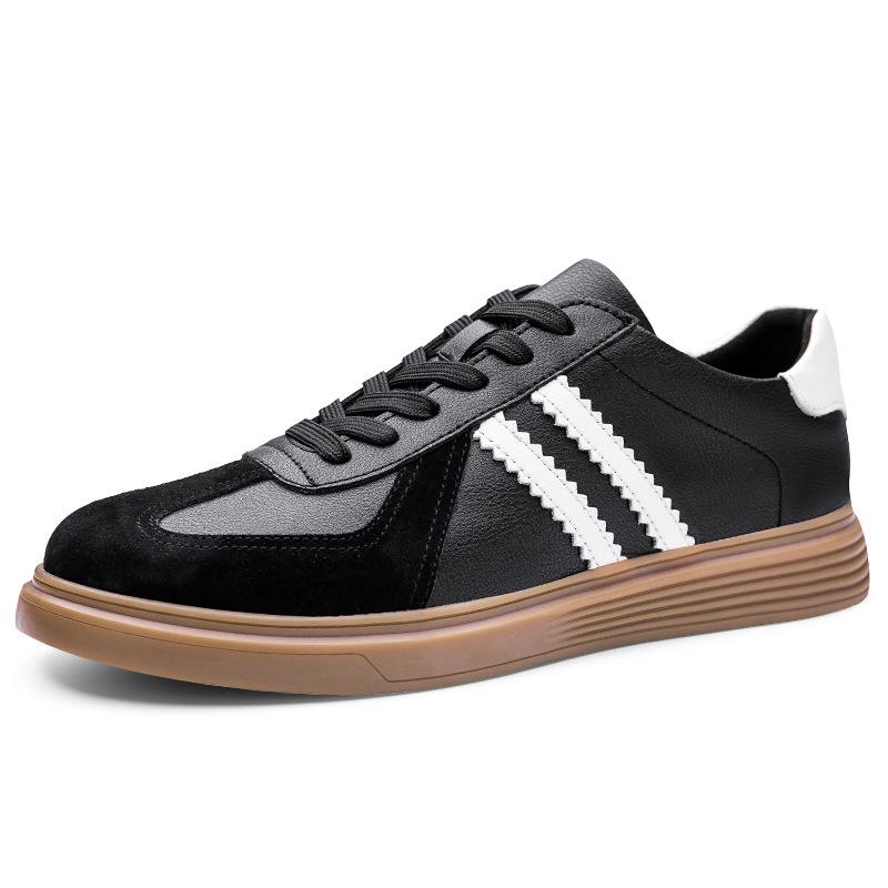 

Large size cowhide board shoes men s color matching contrasting white shoes trendy casual sports shoes 47 серый