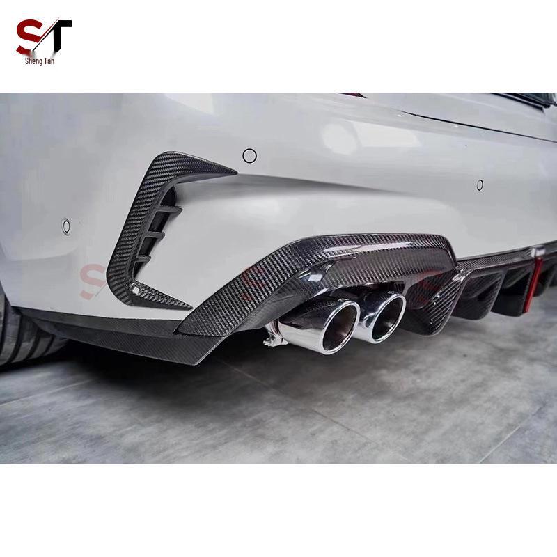 BMW 3 Series G20/G28 Carbon Fiber Rear Diffuser with Corner Extensions & Lights