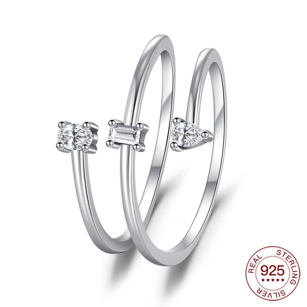 Nouvelles Bagues Bague en Argent 925 Bague Originale en Argent Perle Pour Femmes Luxe Zircon Simple Bague de Doigt Bijoux Cadeaux Amoureux