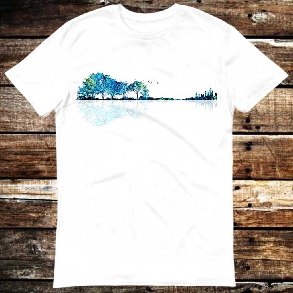 Nature Guitar Watercolor Art T Shirt Meme Gift Shirt Funny Tee Vintage Style Aesthetic Unisex Gamer Cult Movie Music 6002