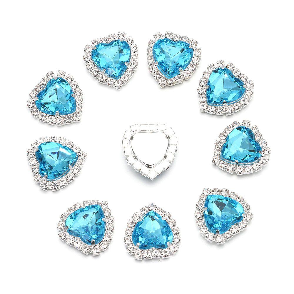 

Декоративний скрапбукінг для одягу в формі серця кохання Love Heart синій