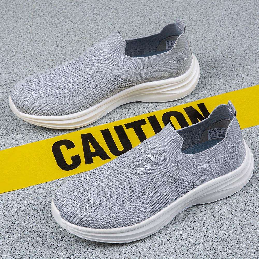 Tênis Masculino de Lona Slip-On Respirável - Tênis Casuais Confortáveis de Malha de Seda de Gelo para Primavera e Outono