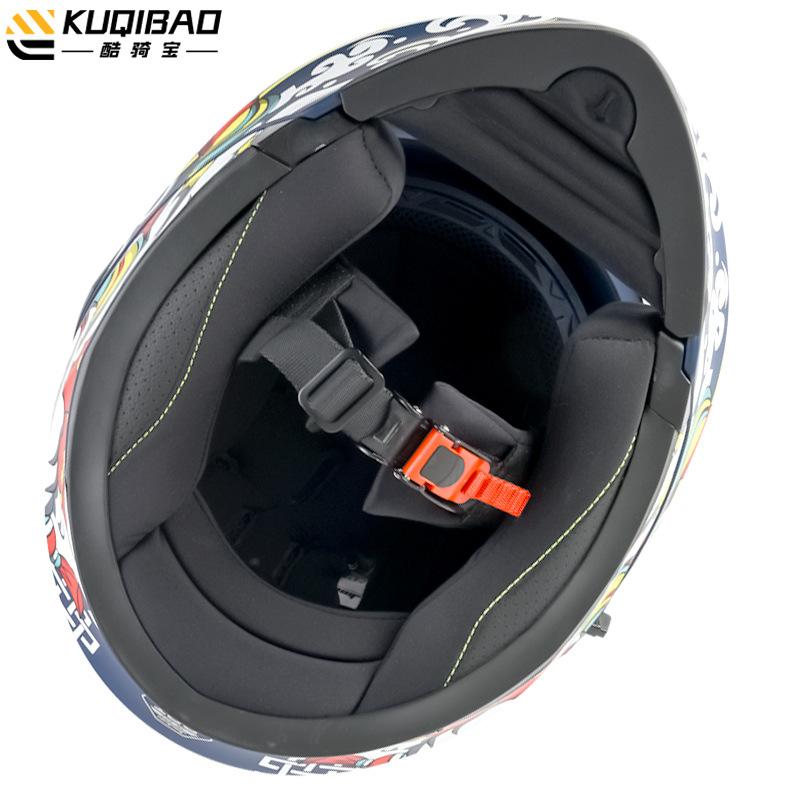 Kuqibao Dual Lens Open Face Helmet Motorcycle Bluetooth Helmet Dual Intercom Motorcycle Full Helmet Long Riding Range