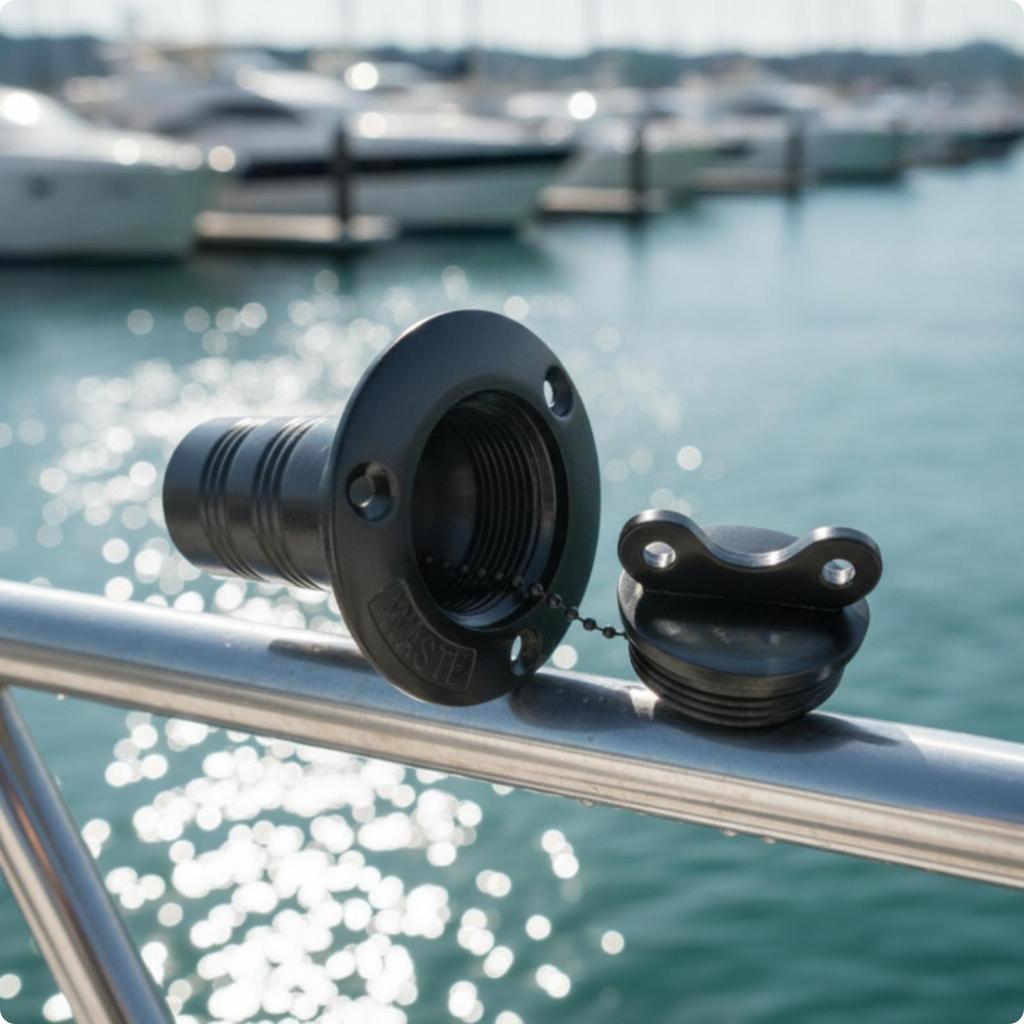 Deck Fill with Tethered Cap Waterproof Chain Flush for RVs