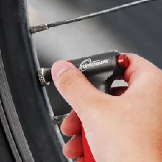 Aluminum Alloy Automatic Pump Mini Portable Bicycle Pump Fast CO2 Tire Inflator Bike Pump Black For Schrader and Presta Adapter