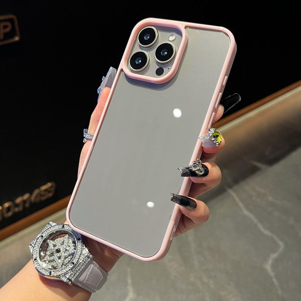 Large hole transparent acrylic mobile phone case is suitable for Apple 16E ultra-thin matte feel 15/16 large hole 13/14/11