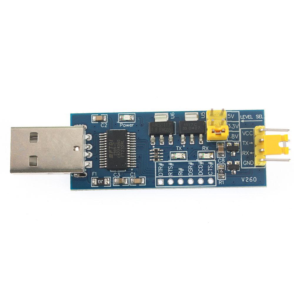 FT232RL Serieller Port Modul USB zu TTL Konverter 5V / 3,3V / 1,8V Pegel Download Programmierung Linie Serielle Schnittstelle Modul FT232
