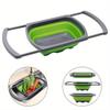 1Pcs Fruit Vegetable Washing Basket Foldable Strainer Silicone Colander Dish Collapsible Drainer Filter Kitchen Storage Tool