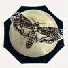 "Moonlit Moth: Mystical Nighttime Insect Art Print" Umbrella, Cute Umbrella with Cute Design, Portable 3-Fold Compact Umbrella for Men & Women, Valent