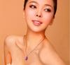 Zhenrong Imitation Brazilian Amethyst Teardrop Angel's Tear White Copper Pendant