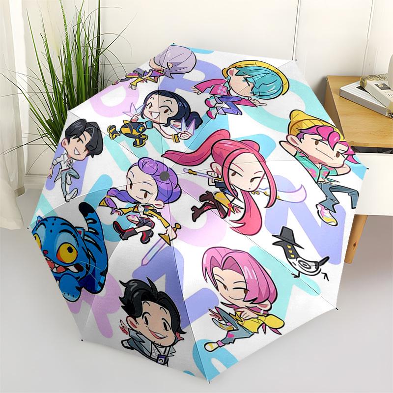 

1pc Rainbow Rowell s Deltarune Characters Outdoor Umbrella - Automatic Opening/Closing, Portable 3-Fold Design with 8-Bone Iron Frame - Perfect Gift