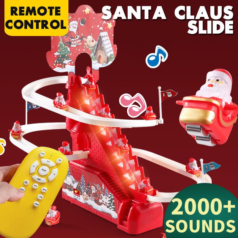 Electric Climbing Ladder Santa Claus Xmas Gift Ladder Climbing Santa for Christmas Party Shelf Bedroom Office