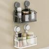 Removable Suction Cup Storage Rack Wall Mounted Shower Shelf Simple Spice Rack  for Home