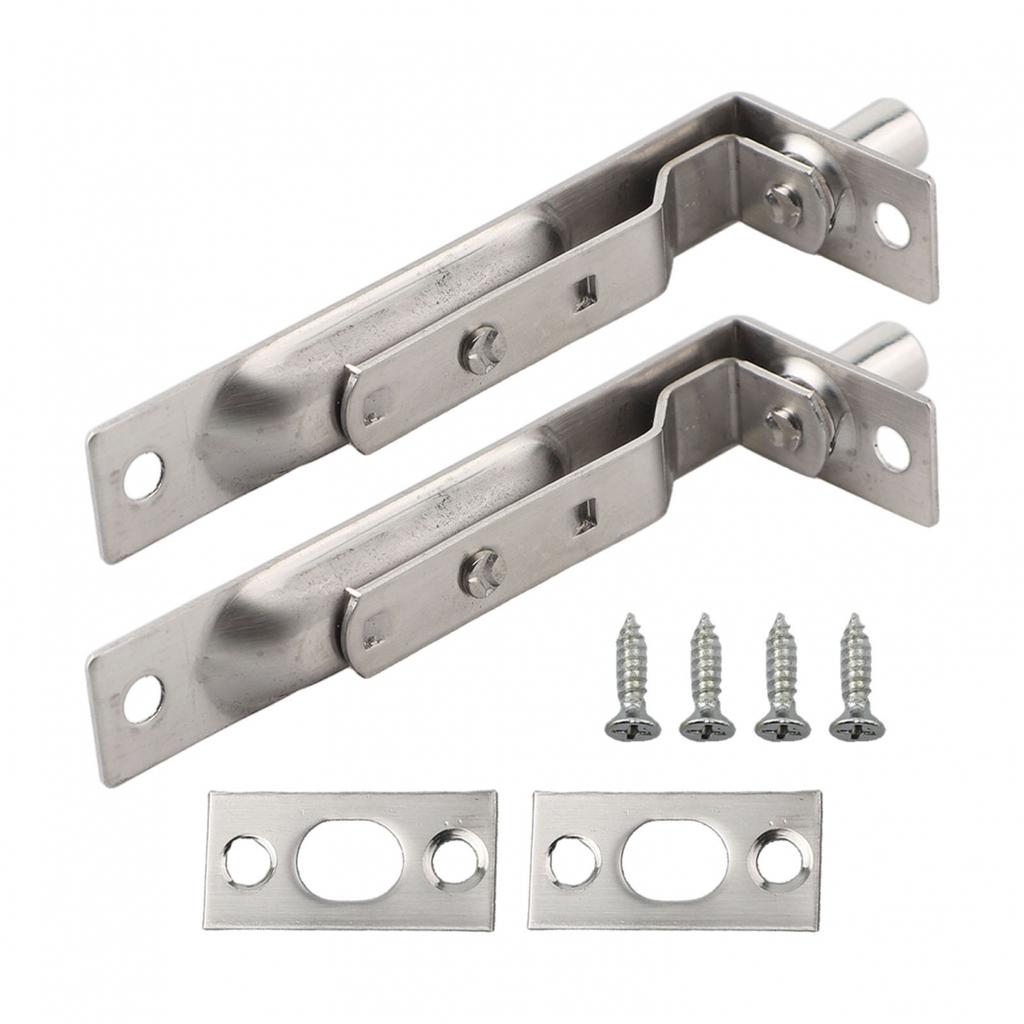 2 Pack 4 Inch Door Flush Bolt Stainless Steel Security Door  Concealed