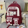 Schoolbagins niche plaid style schoolbag female cute foreign style junior high school girls primary school students grades 1-1 large capacity double 