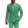 Sky Blue Blazer Sets Suits Lace-up Wedding Party Groomsmen Fit Tuxedo Costume Host Men's Suit Regular 2 Peices Sets Jacket+Pants