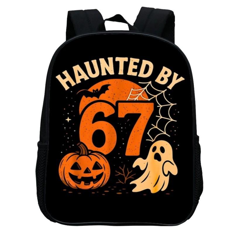 Printed Kindergarten 67 Six Seven Schoolbag, Cartoon Animation 12-inch Backpack Casual and Light
