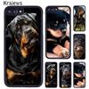 Krajews Black Rottweiler Dog Animal Mobile Phone Case For iPhone 17 Air 16 15 14 Plus 11 12 13 Pro Max Coque