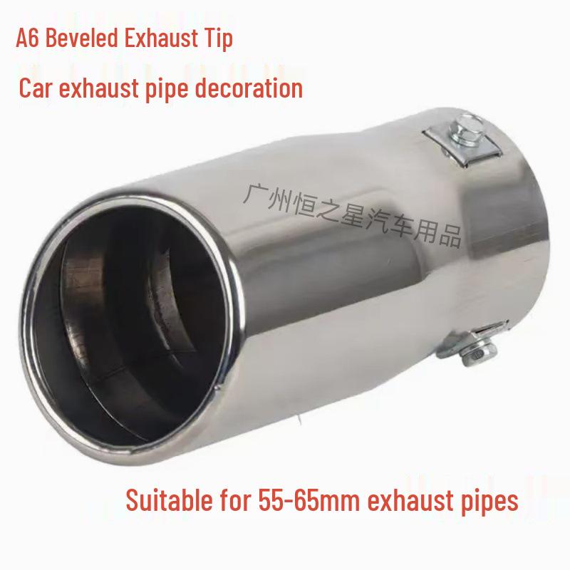 

A6 Slanted Stainless Steel Exhaust Pipe Tail for Modified Models A6 Silver (Slanted Mouth)