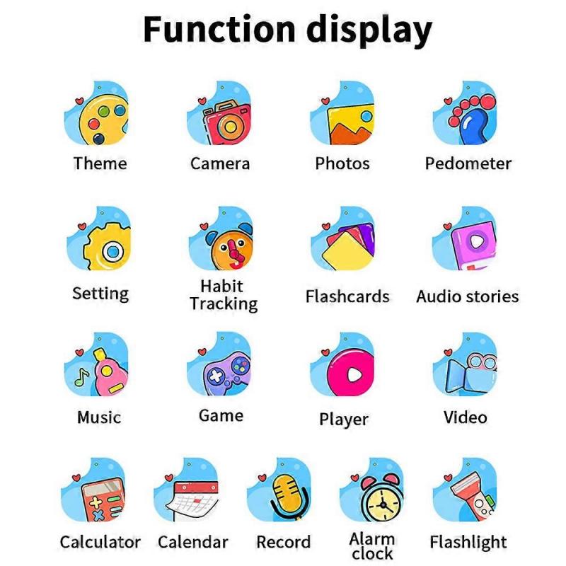 A21 1.5 Inch Touch Screen Kids Smart Watch with 30 Games Pedometer Habit Tracking Camera Watch - Blu