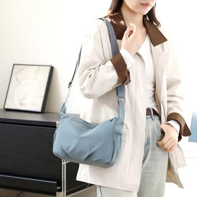 New Women's Small Square Bag Solid Color Messenger Bag Women's Casual Anti-splashing Nylon Bag