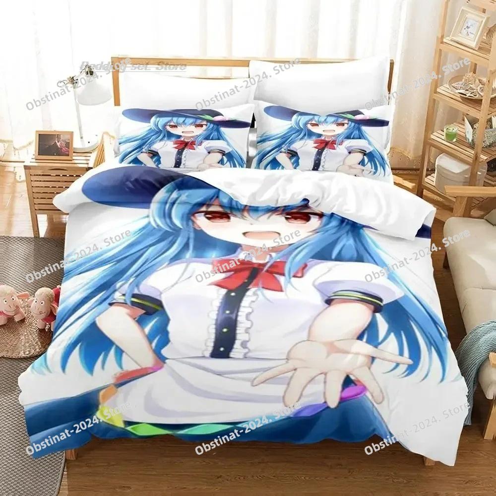 3D Print Kawaii Anime Touhou Project Bedding Set Single Twin Full Queen King Size Bed Set Adult Kid Bedroom Duvet Cover Sets