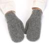 Keep Warm Full Finger Gloves Furry Drive Cycling Mittens New Knitted Wool Gloves  Winter