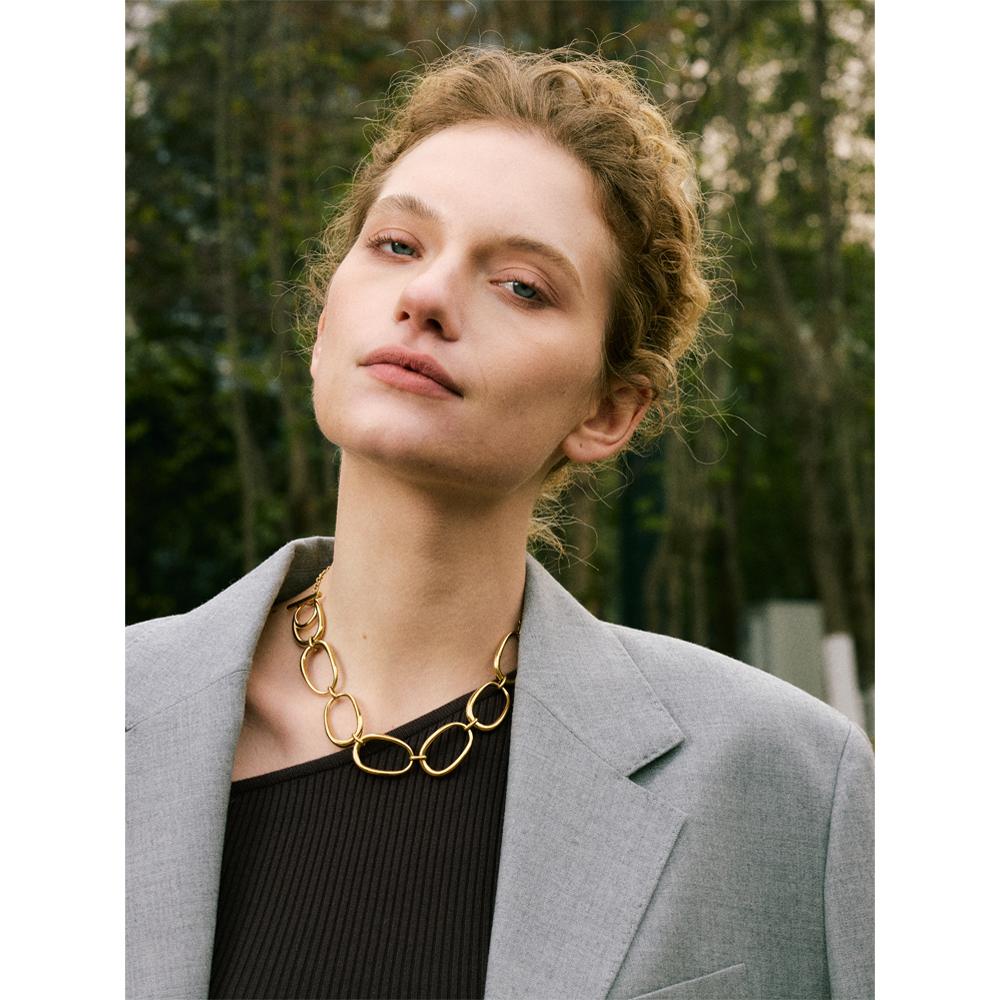 Yhpup Distinctive Stainless Steel Metal Unique High Quality Handmade Polished Chain Necklace Gift 2025 Gold PVD Plated Jewelry
