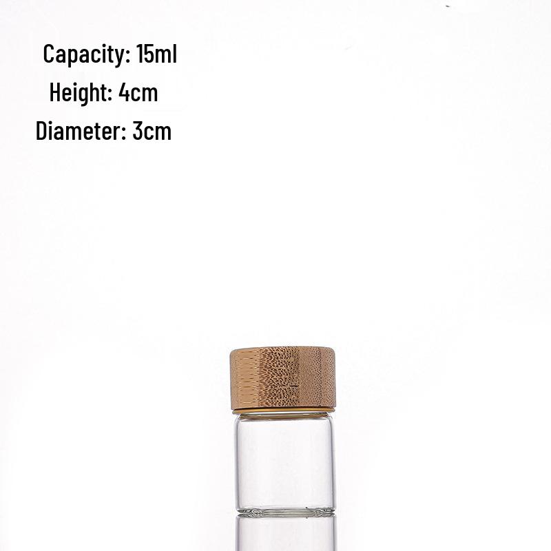 Pin Dou 30mm Wood Grain Lid Glass Tube Sample Bottle