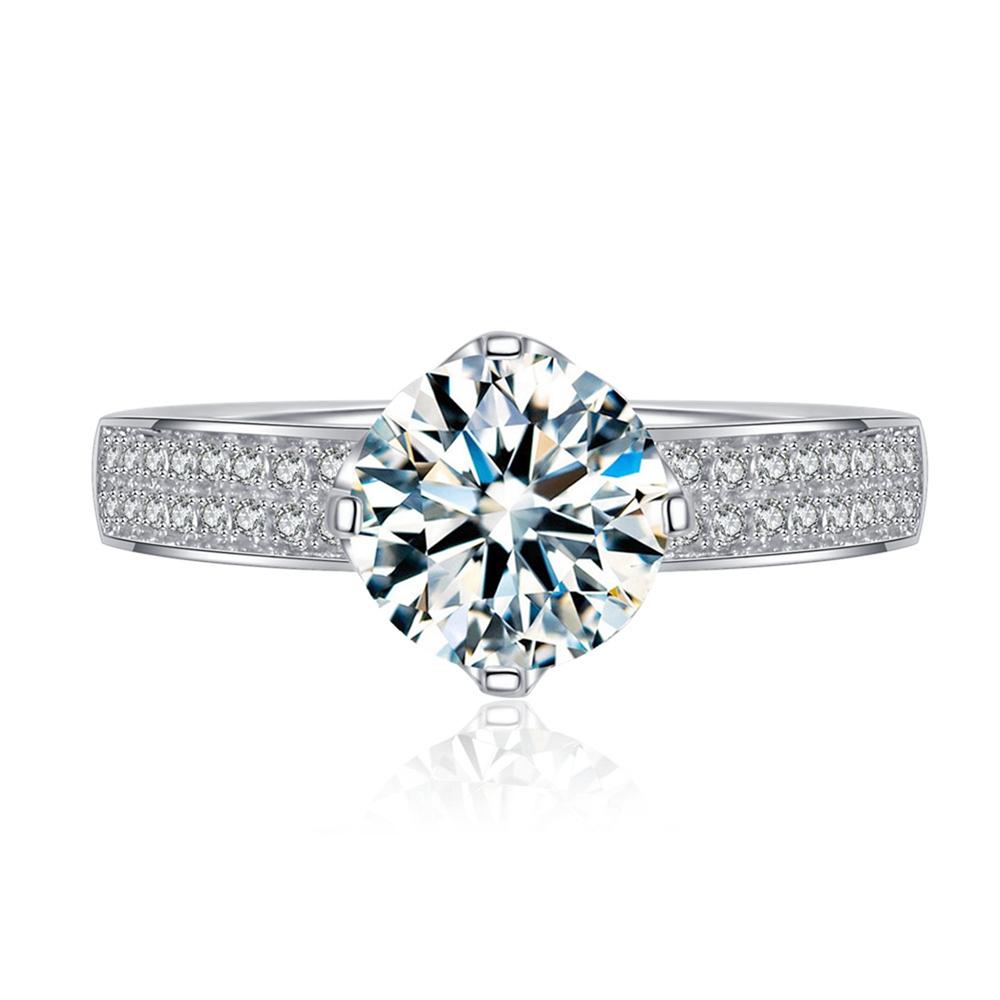 

Vinregem Classic, 100% стерлинговое серебро 925 пробы, круглая огранка, 7 мм, 1,25 карата, 3EX VVS1, цвет D, настоящее кольцо с муассанитом и бриллиантами, 2 шт., свадебные обручальные украшения US 5 белый