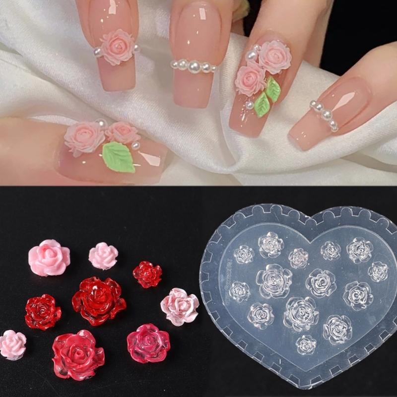 Resin Nail Art Decorations Mold Flower Silicone Mold Pendant Jewelry Making Tools Nail Art Carving Mold Earring Mold