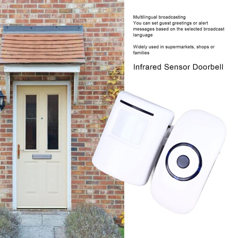Infrared Sensor Doorbell Wireless Store Entry Doorbell With 36 Ringtones 1 Receiver