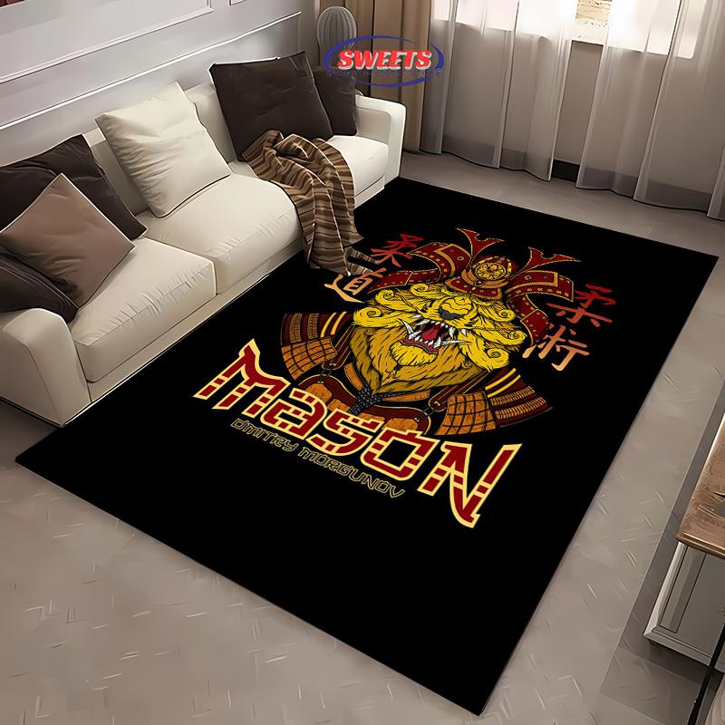 Jiu-Jitsu Warrior Japanese Bjj Gi & Black Belt Mma Rug,Carpet for Living Room Bedroom Sofa Doormat Decor Non-slip Floor Mat Gift