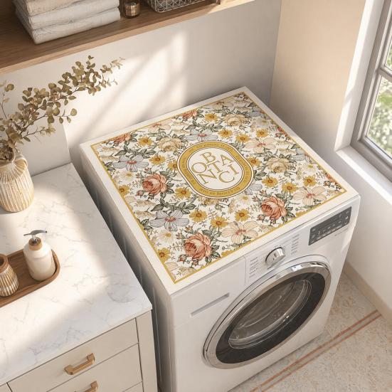 Washer Protector Mat Dryer Cover Flowers or Marble Pattern Non-Slip Highly