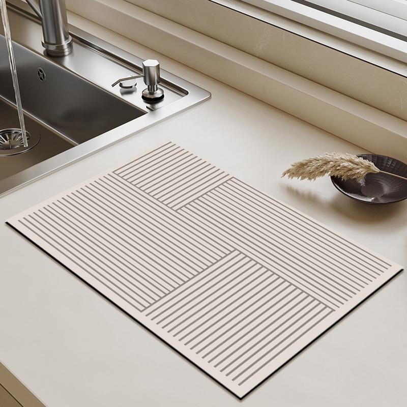 Nordic Washing Machine Dust Cover Dustproof Diatomite Mat Drain Pad Table Dish Drainer Coffee Drain Pad Anti Slip Bath Door Rug