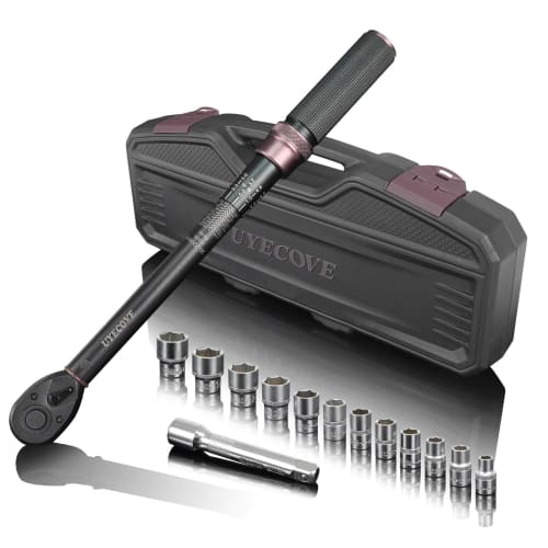 UYECOVE Torque Wrench Set, 14-Piece Set for Car Tire Changes, Preset, 12.7mm (1/2") Drive, 20-220N.m, Motorcycle, Automotive, Engine, and Machine Main