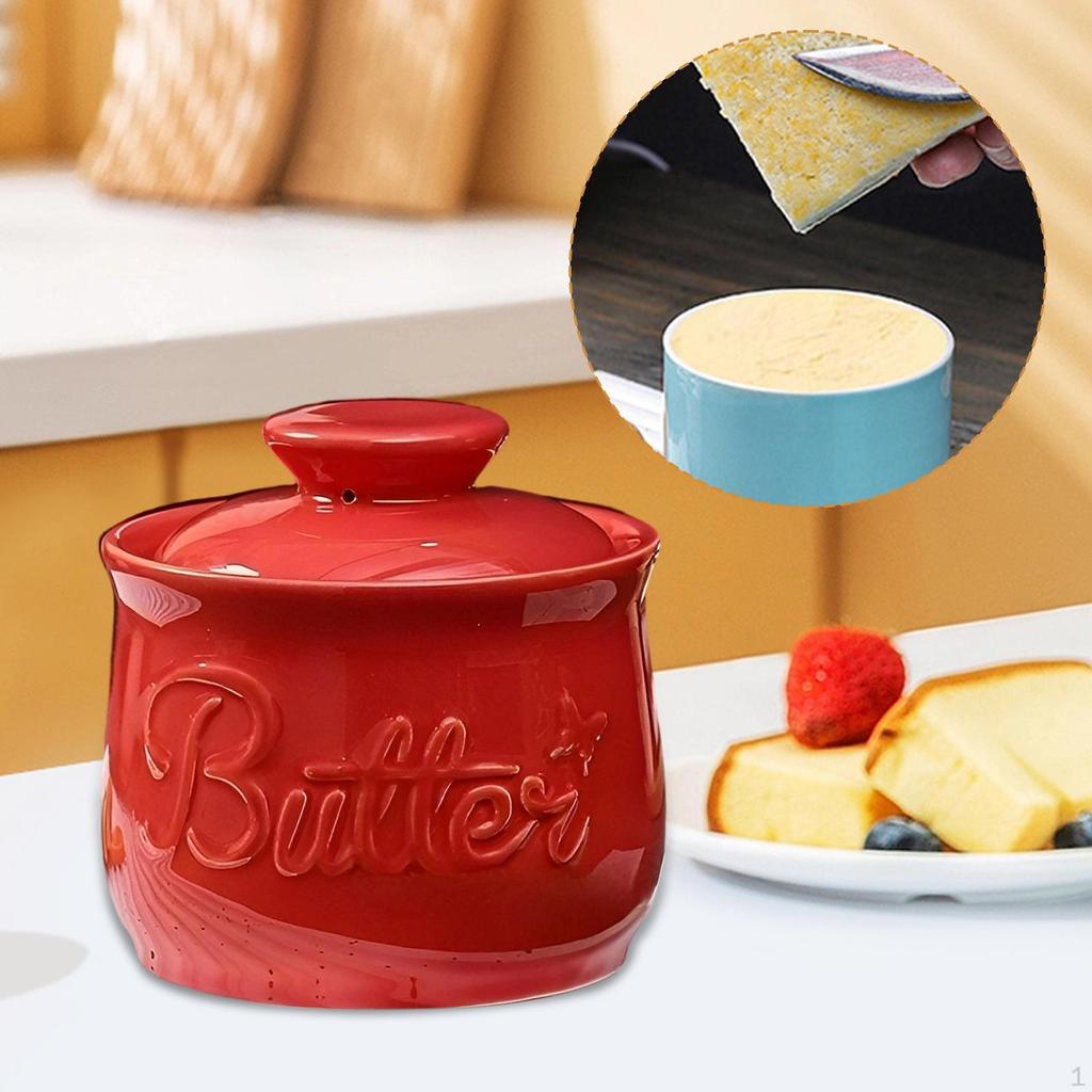 Butter Crock Keeper Easy To Clean for Counter Large Capacity Container Porcelain Hotels