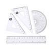Ruler Set for and Convenient To Accurate Transparent Color Students, Students, Workers, Exams Carry, Markings, Multifunctional, 4-Piece Set,