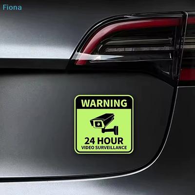 Pegatina de Advertencia Impermeable que Brilla en la Oscuridad, Calcomanía de Vigilancia por Video 24 Horas para Coche, Hogar, Oficina y Protección de Seguridad