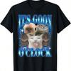 Gooning O'clock Lustiges Albernes Katzen-Meme Bootleg Tiere Grafik T-Shirt Für Männer Frauen