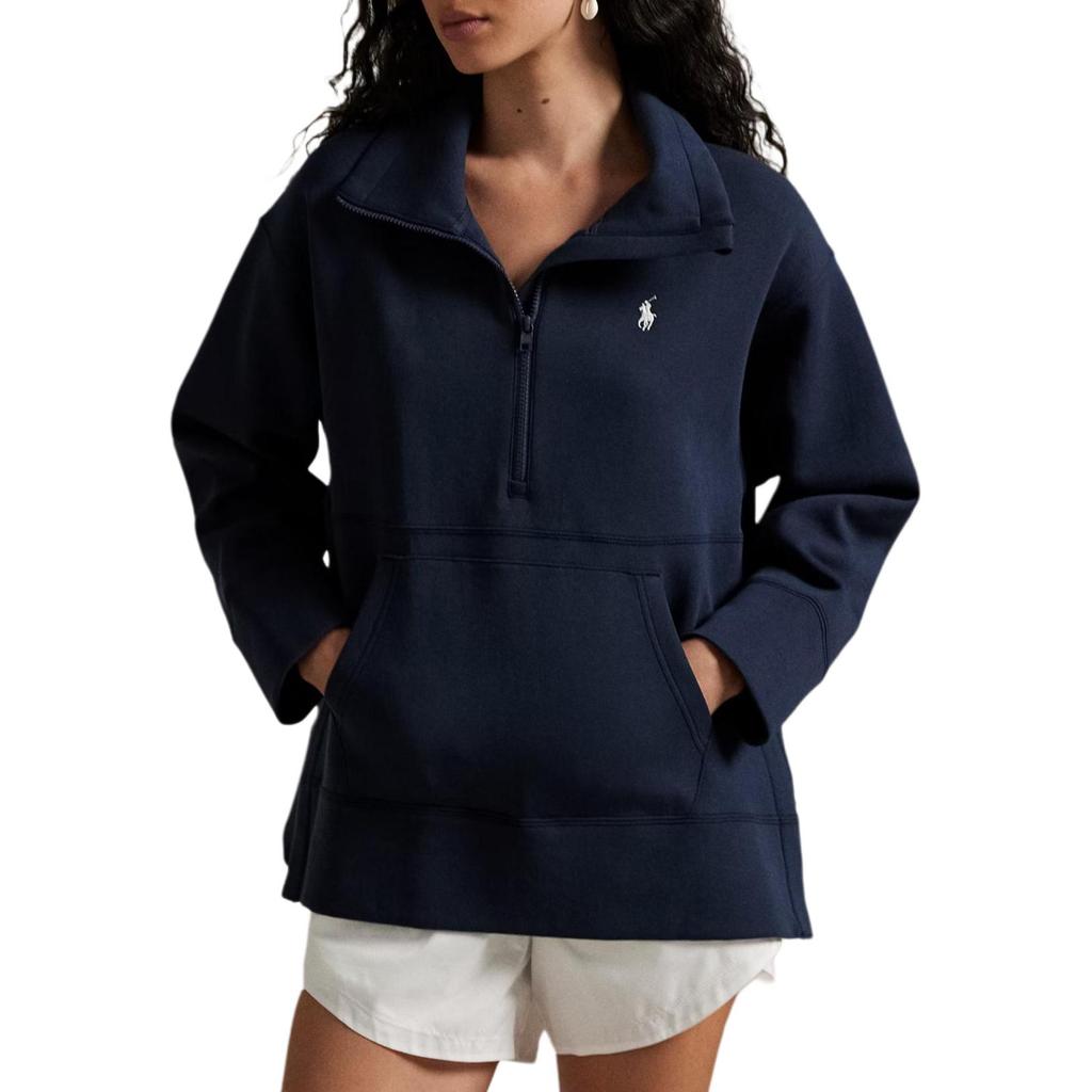 Polo Ralph Lauren Doppellagiger Strick-Halbreißverschluss-Taillen-Hoodie Damen Hoodies 211A89508-002