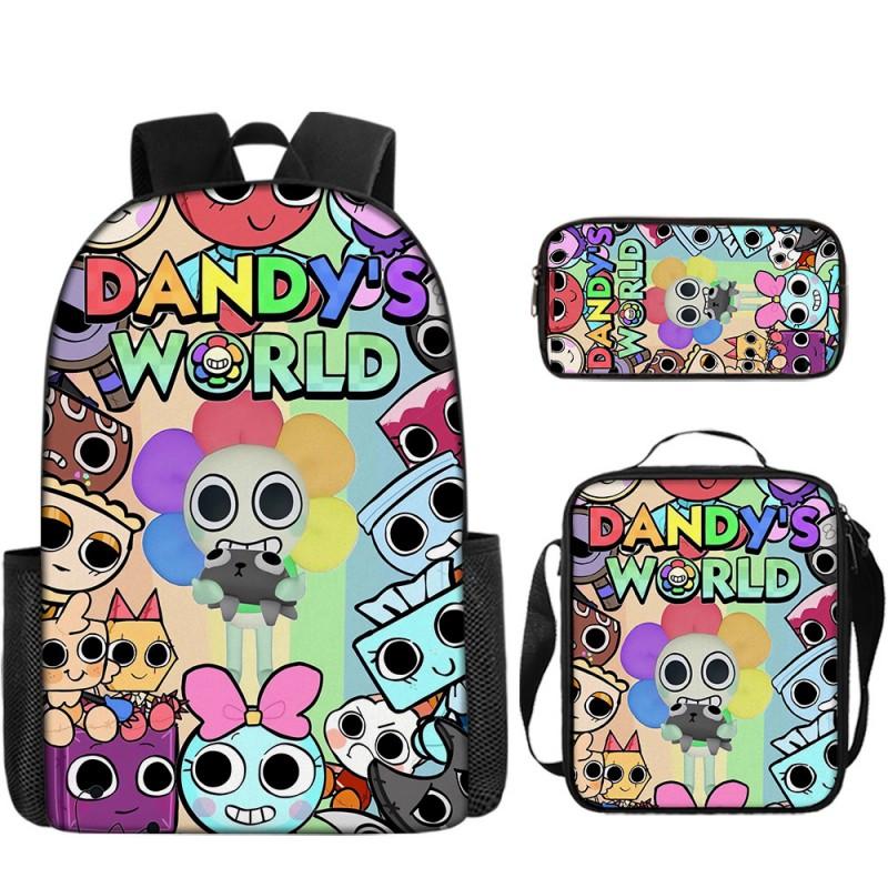 Dandys World Anime Print Backpack Set Students Lightweight School Bag With Crossbody Pouch Pencil Case