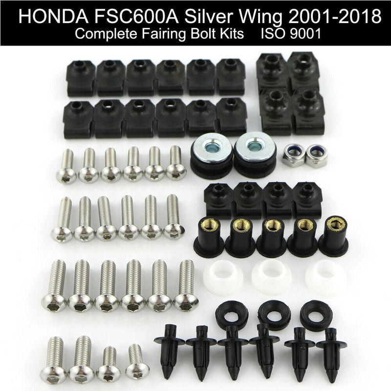 Passend für HONDA FSC600A Silver Wing 2001-2018 Komplette Verkleidung Vollverkleidung Schrauben-Kit Muttern Clips Abdeckschrauben Edelstahl