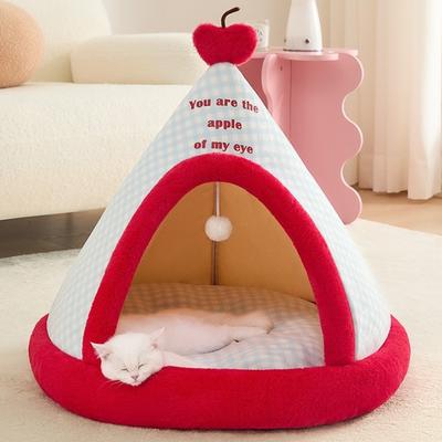 Winter Warm Cat Nest Cat Room Cushion Thick Semi-enclosed Cat House Cat Villa Pet Tent Puppy Kennel Pet Small Bed