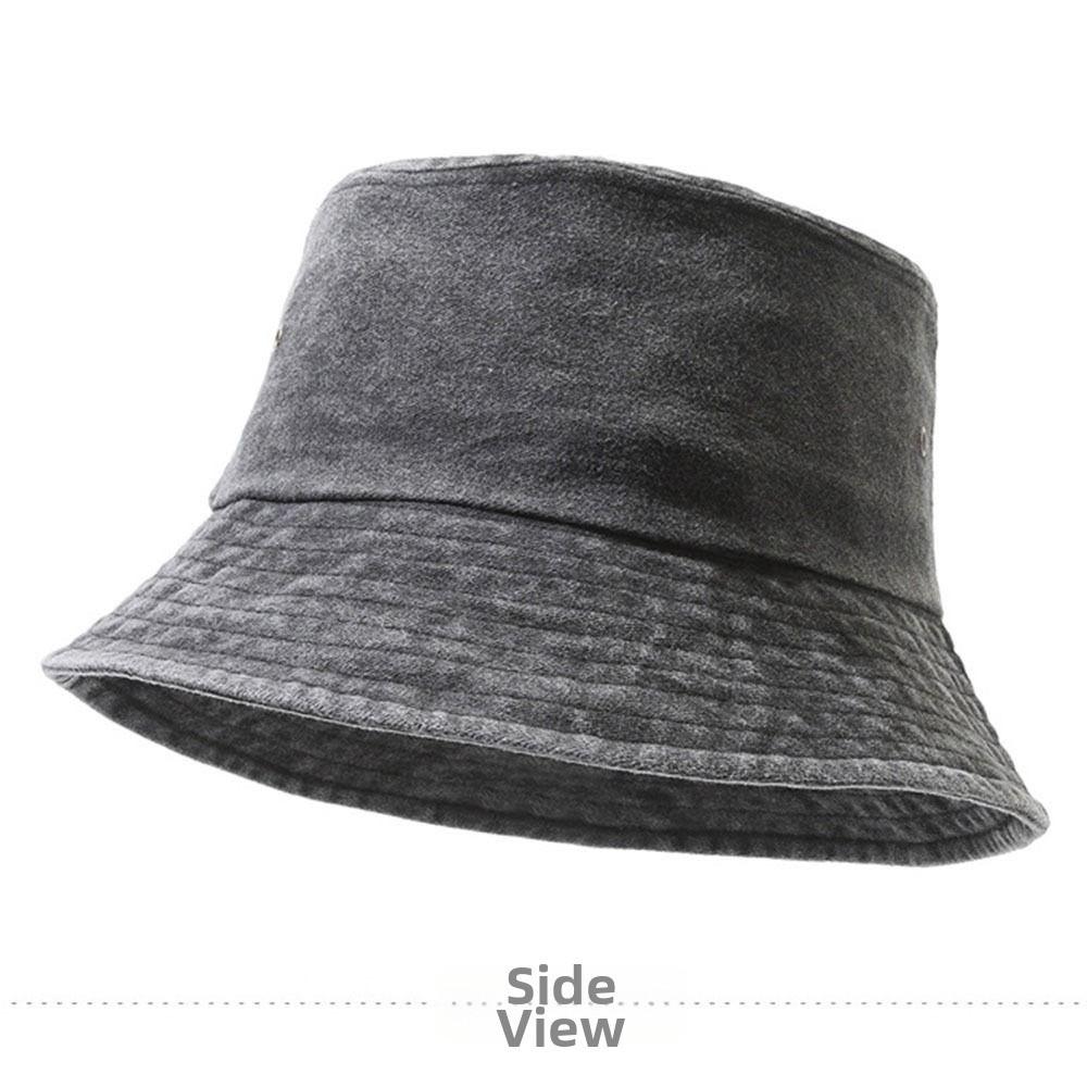 Fashion Solid Color Bucket Hat Wide Edge Washed Denim Fisherman Hat Thin Foldable Boonie Hat Summer Season