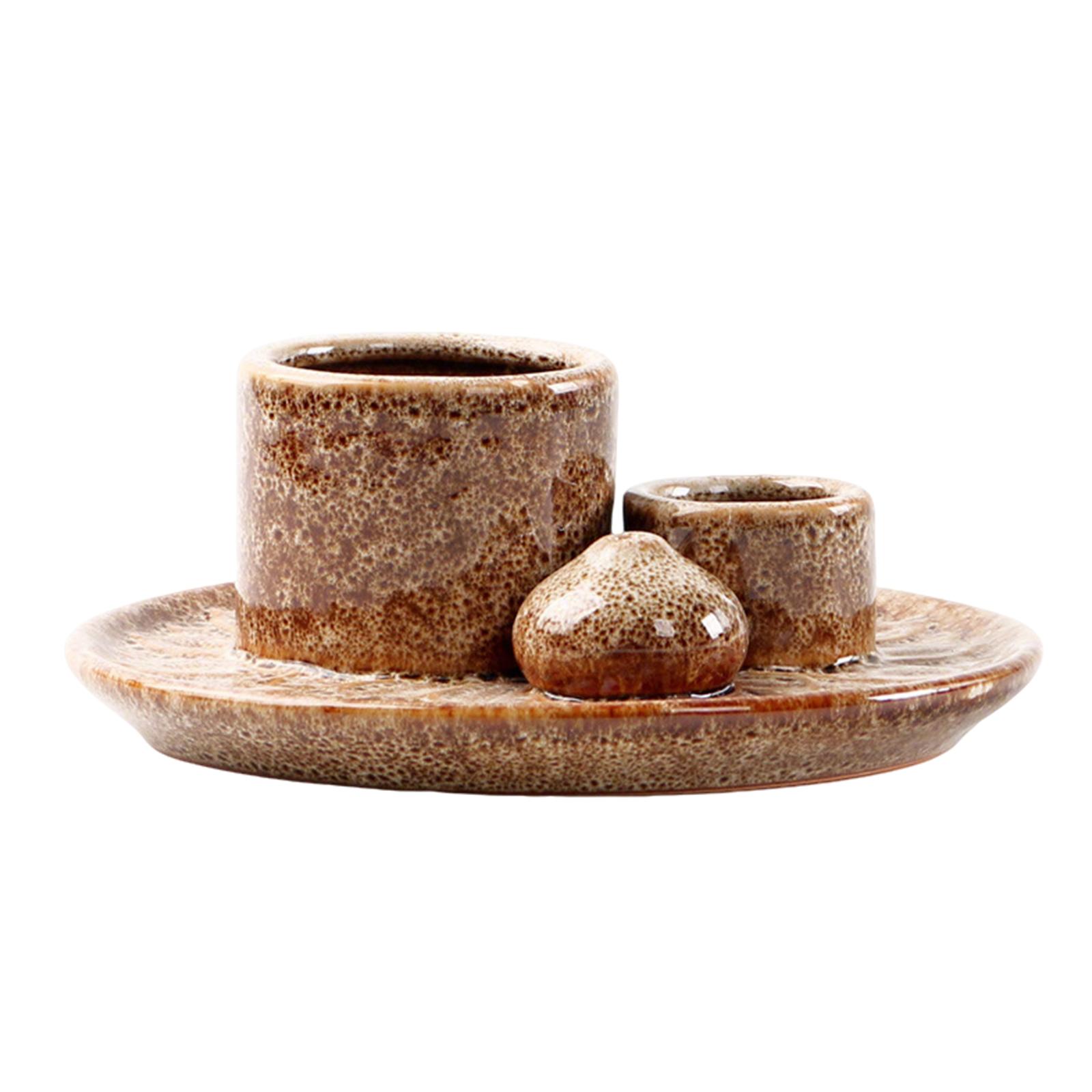 

Ceramics Incenses Burners and Ashes Catchers Tray for Yoga Meditations with Multipurpose Use for Stick Cones Herbs 2